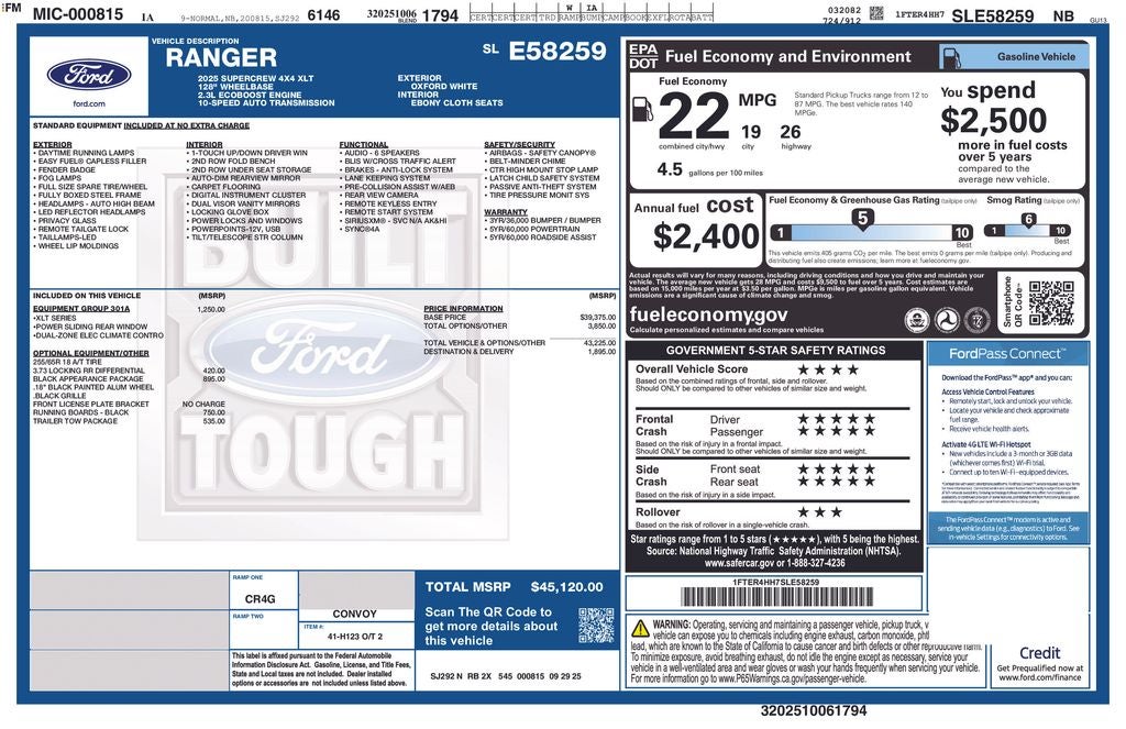 2025 Ford Ranger XLT