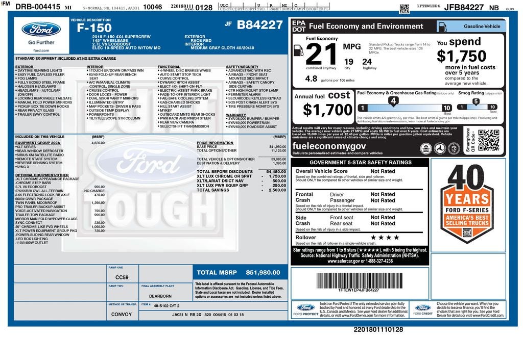 2018 Ford F-150 XLT