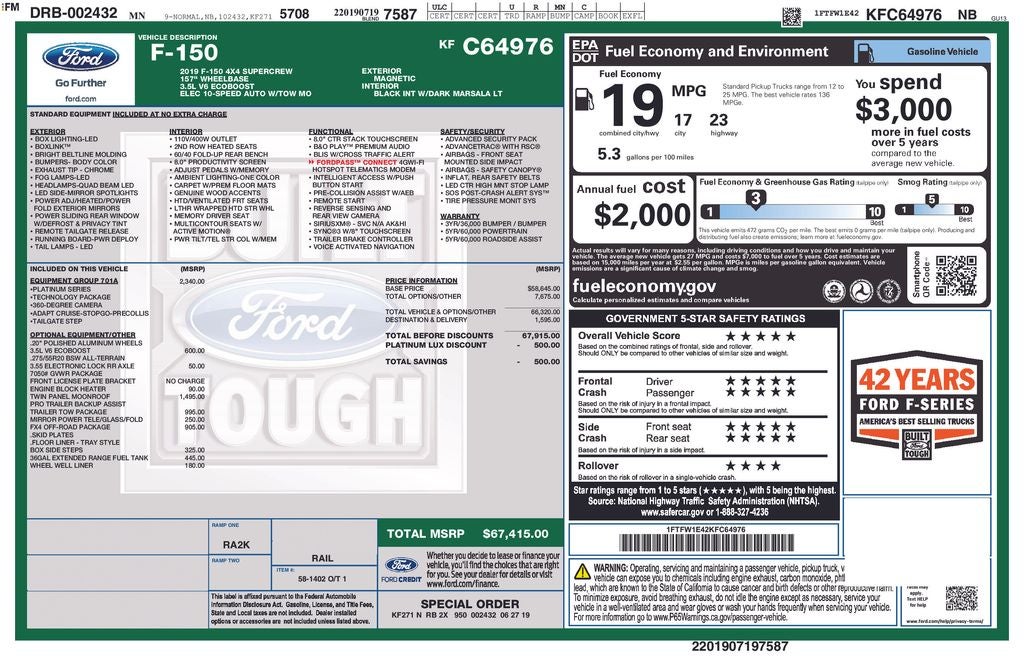 2019 Ford F-150 Platinum