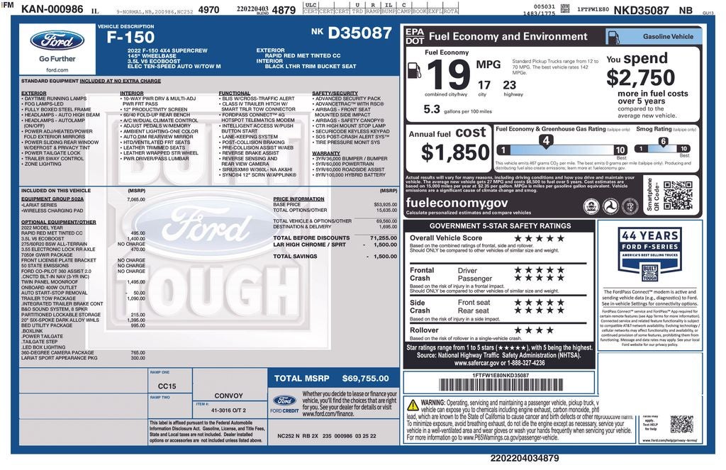 2022 Ford F-150 Lariat