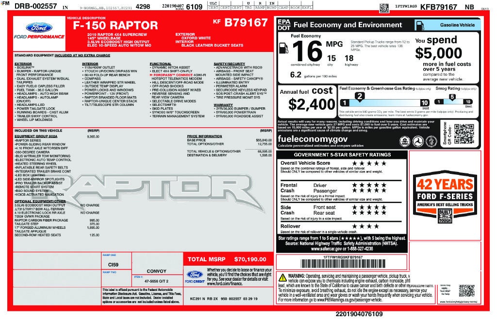 2019 Ford F-150 Raptor