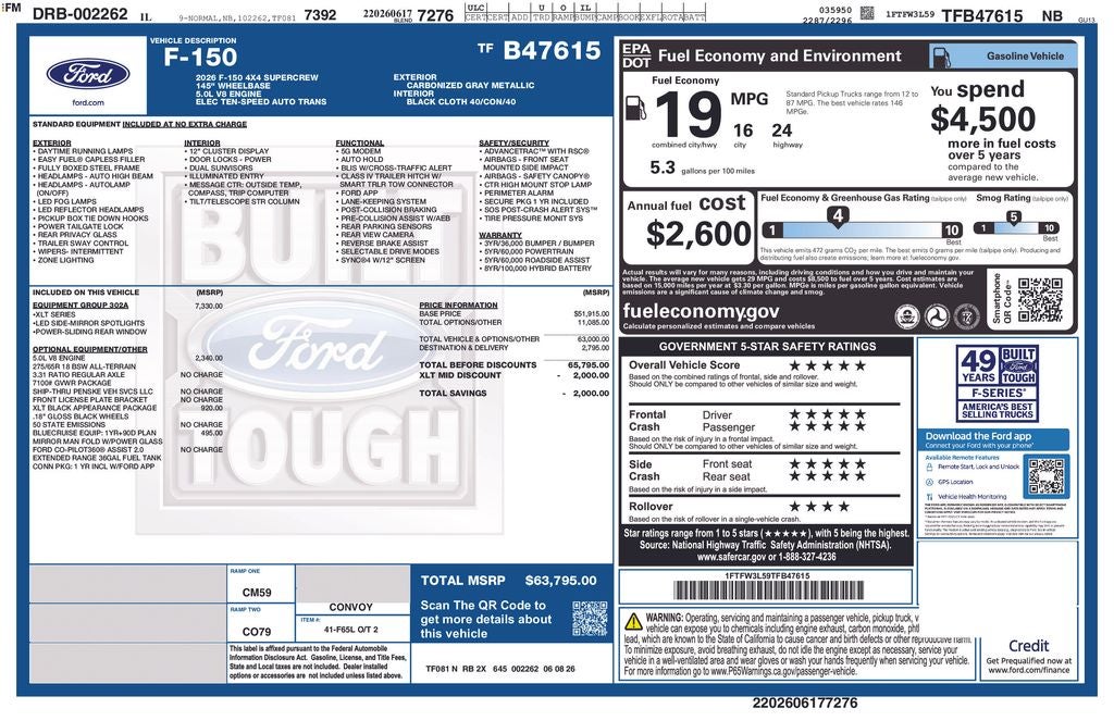 2026 Ford F-150 XLT DARK TRAIL ACCESSORY PACKAGE