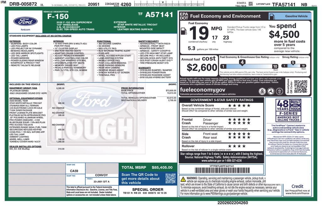 2026 Ford F-150 Platinum