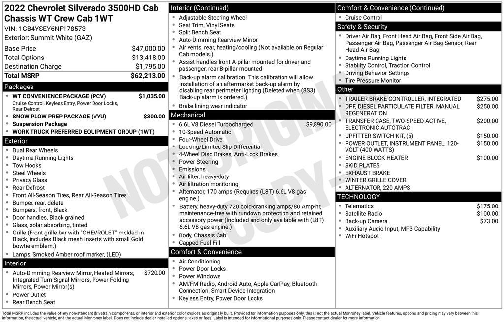 2022 Chevrolet Silverado 3500HD Work Truck