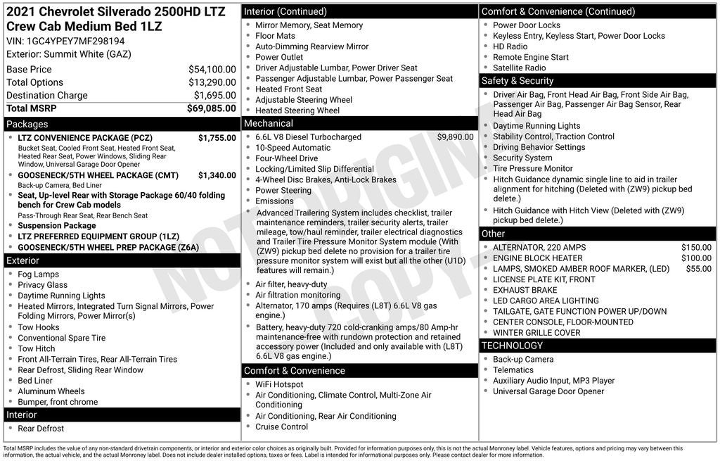 2021 Chevrolet Silverado 2500HD LTZ