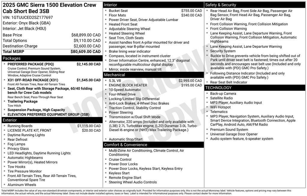 2025 GMC Sierra 1500 Elevation