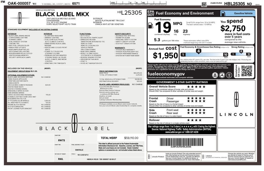 2017 Lincoln MKX Black Label