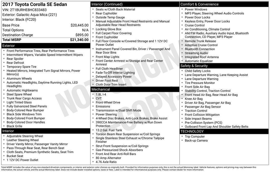 2017 Toyota Corolla SE