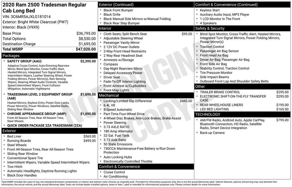 2020 RAM 2500 Tradesman