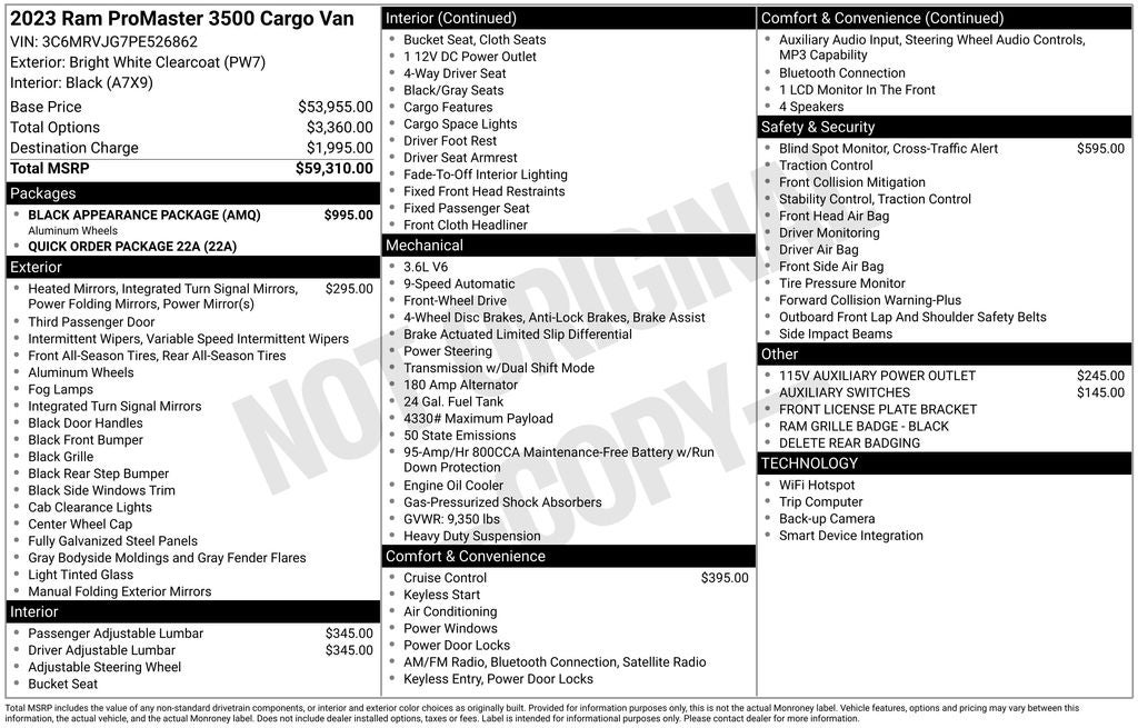 2023 RAM ProMaster 3500 High Roof