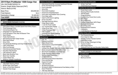 2019 RAM ProMaster 1500 Base 136 WB