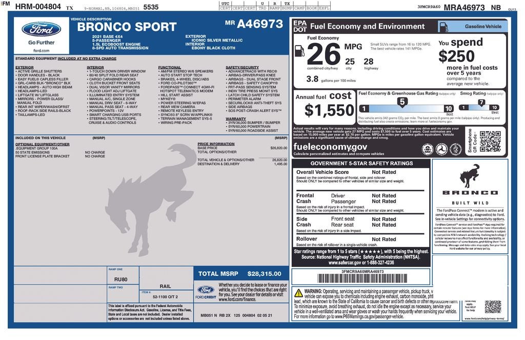 2021 Ford Bronco Sport Base