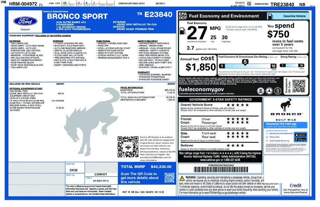 2026 Ford Bronco Sport Outer Banks
