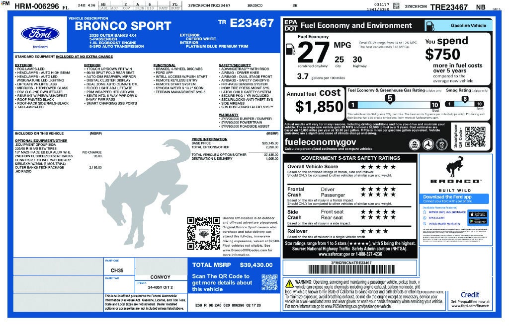2026 Ford Bronco Sport Outer Banks