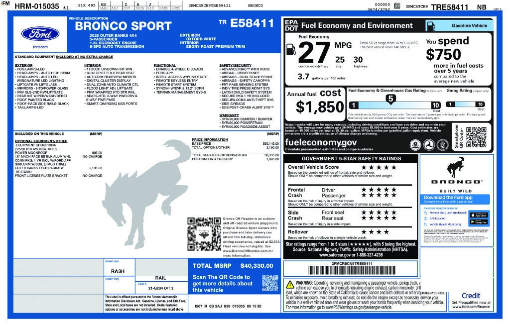2026 Ford Bronco Sport Outer Banks