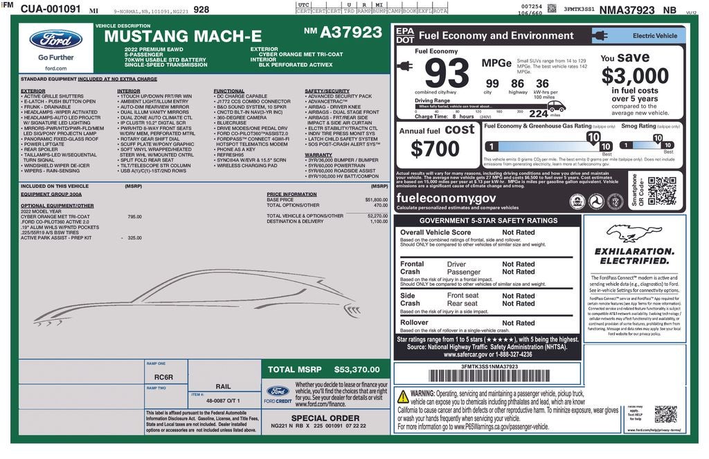 2022 Ford Mustang Mach-E Premium