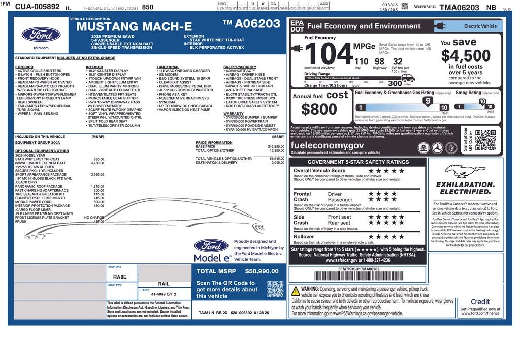 2026 Ford Mustang Mach-E Premium