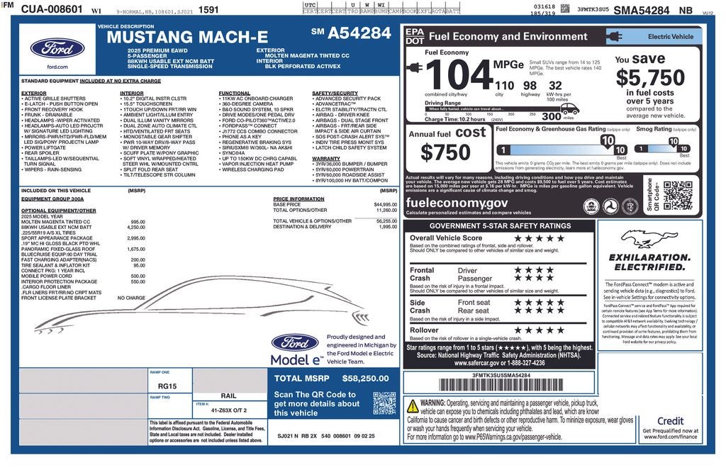 2025 Ford Mustang Mach-E Premium