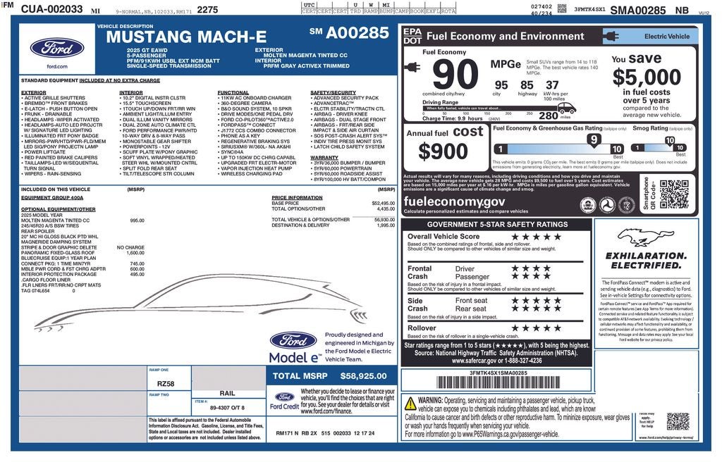 2025 Ford Mustang Mach-E GT