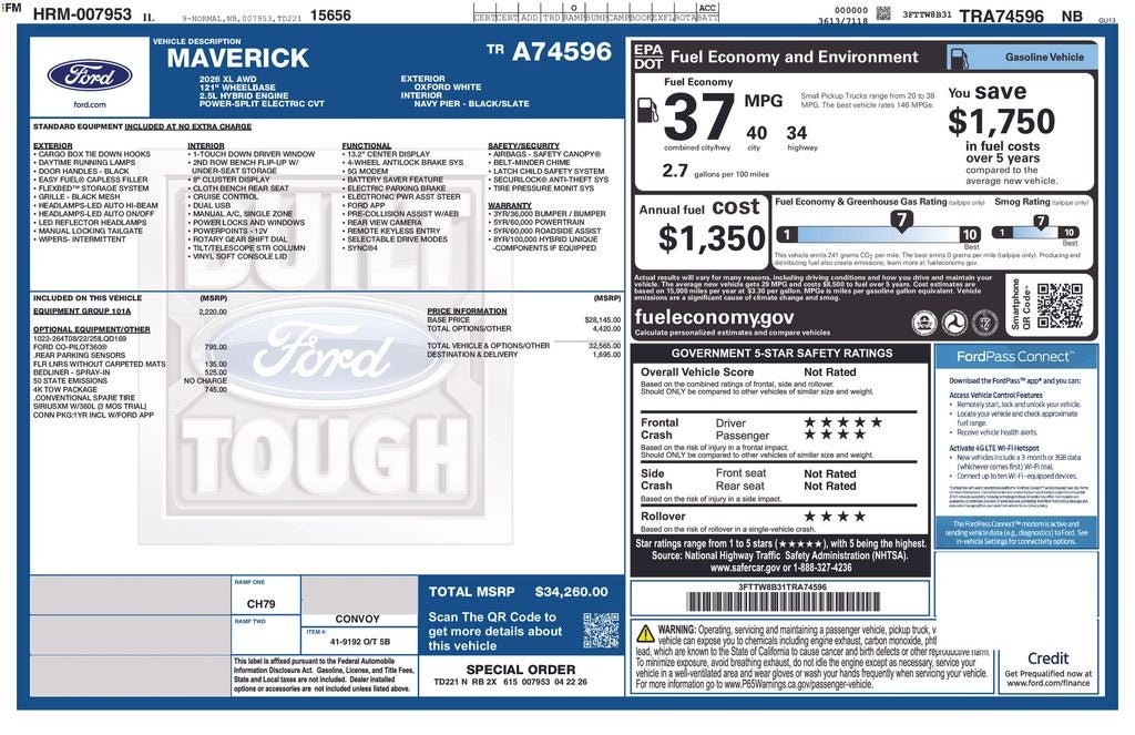 2026 Ford Maverick XL