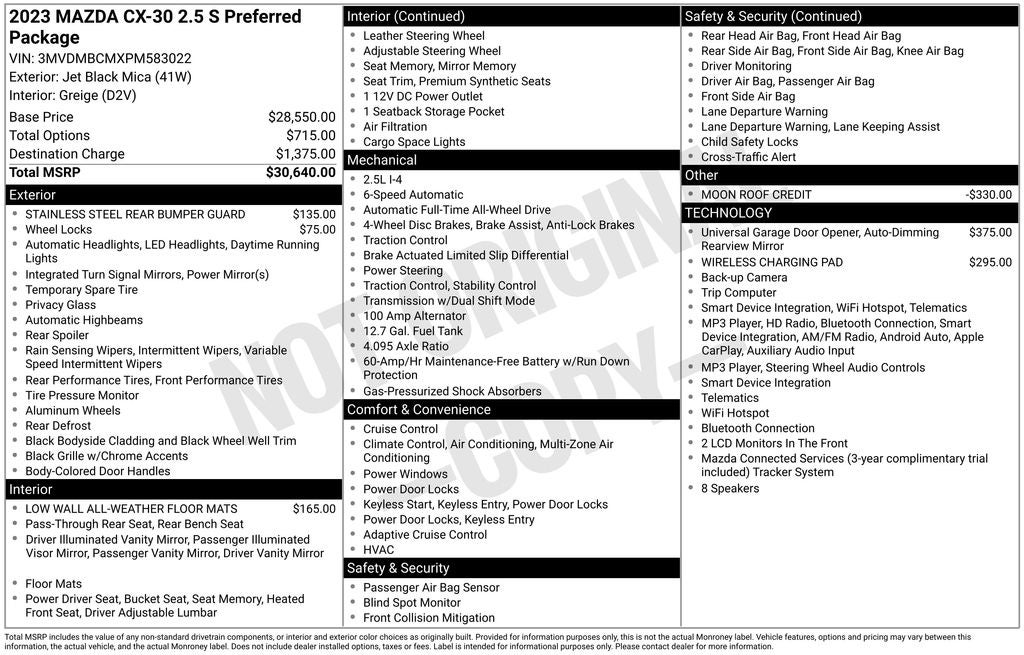 2023 Mazda Mazda CX-30 2.5 S Preferred Package