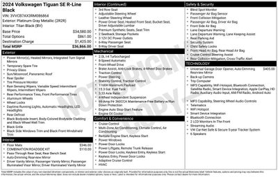 2024 Volkswagen Tiguan 2.0T SE R-Line Black