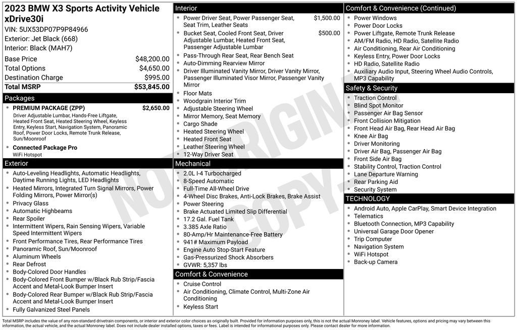 2023 BMW X3 xDrive30i