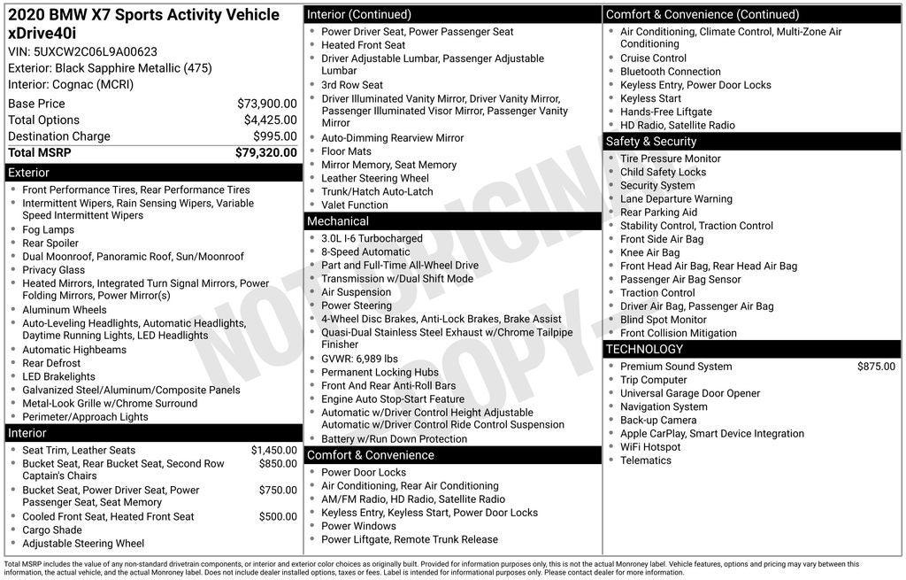 2020 BMW X7 xDrive40i