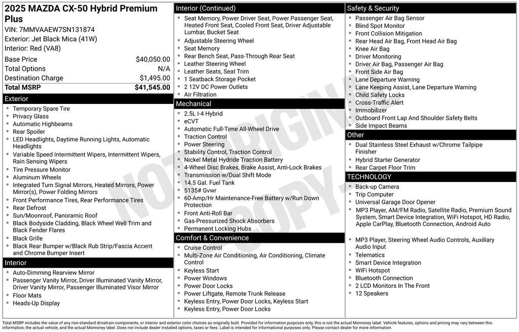 2025 Mazda Mazda CX-50 Hybrid Premium Plus