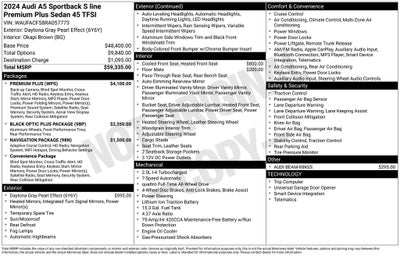 2024 Audi A5 Sportback 45 S line Premium Plus quattro