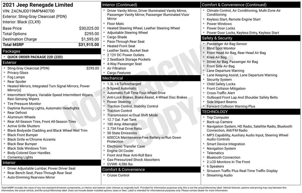 2021 Jeep Renegade Limited