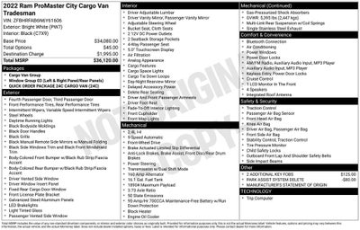 2022 RAM ProMaster City Base
