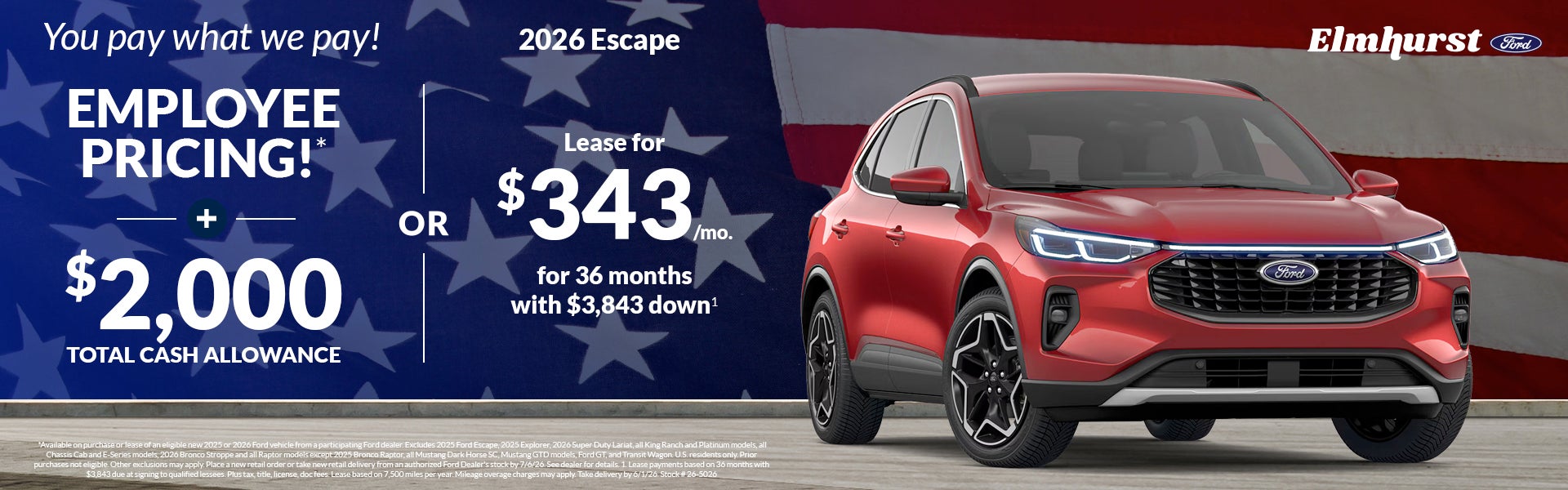  2026 Ford Escape Employee Pricing - You pay what we pay + $