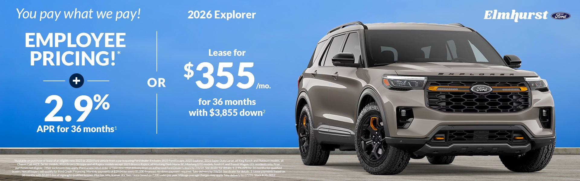  2026 Ford Explorer Employee Pricing - You pay what we pay +
