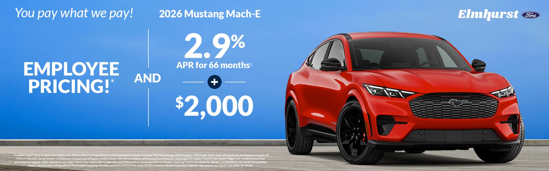  2026 Ford Mustang Mach-E Employee Pricing - You pay what we