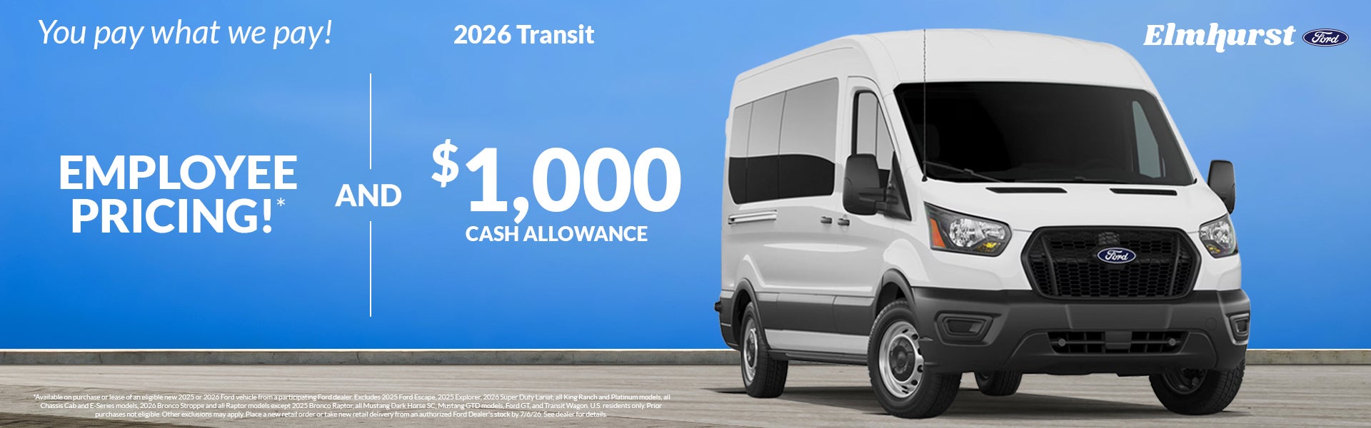  2026 Ford Transit Employee Pricing - You pay what we pay! 